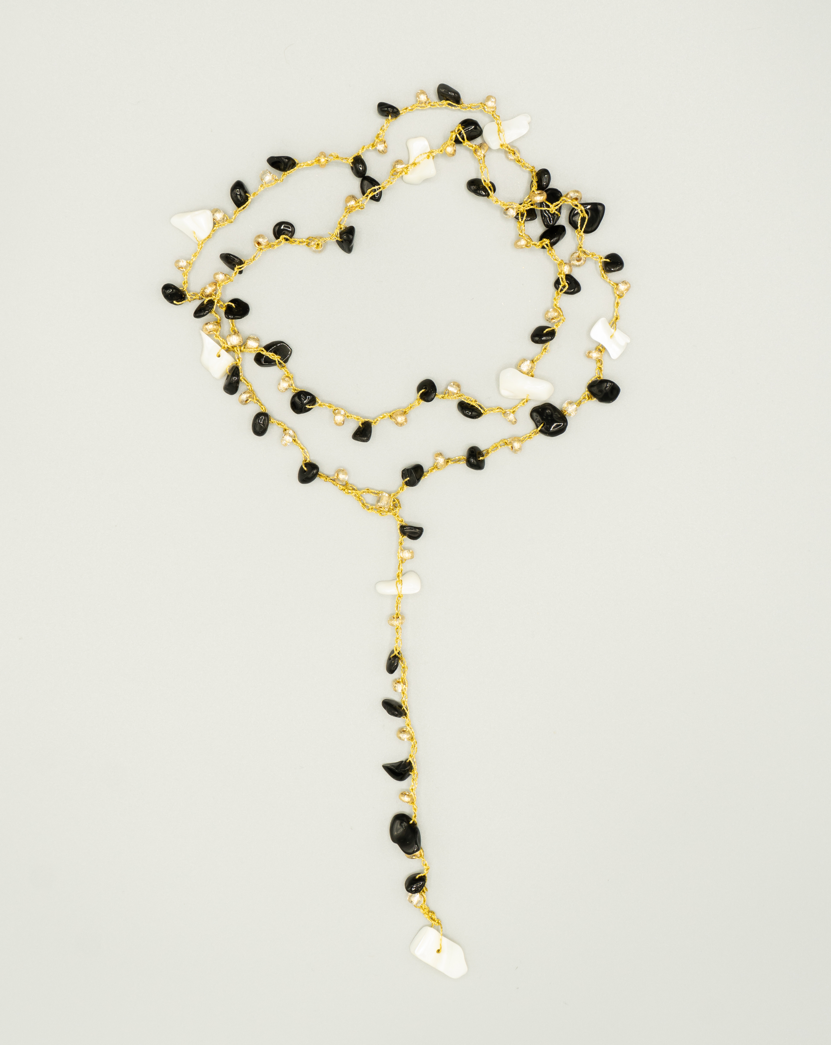import handmade Onyx necklace 4㎜×40㎝