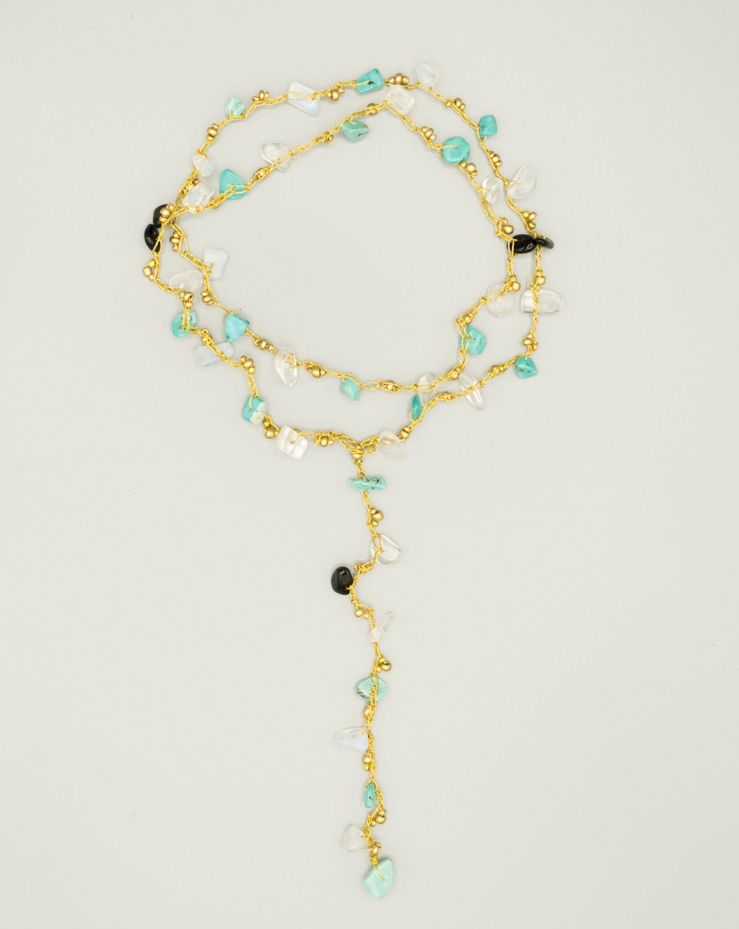 Turquoise, Opalite & Onyx Gold