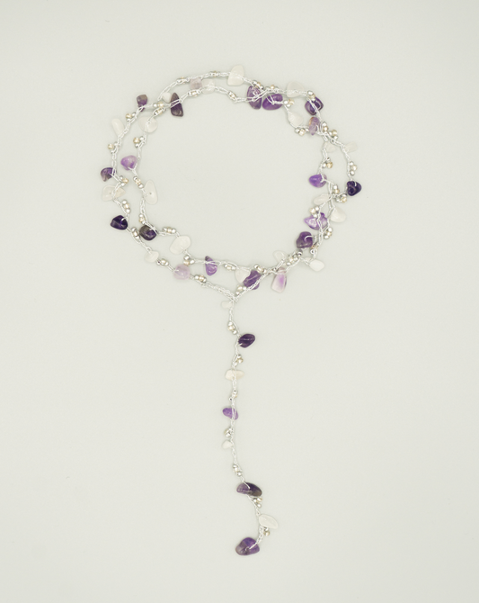 Amethyst & White Agate Silver