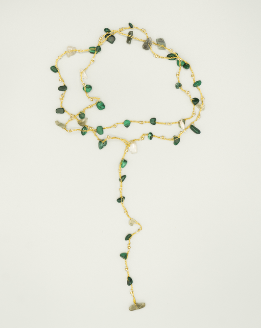 Malachite & Moss Agate Gold